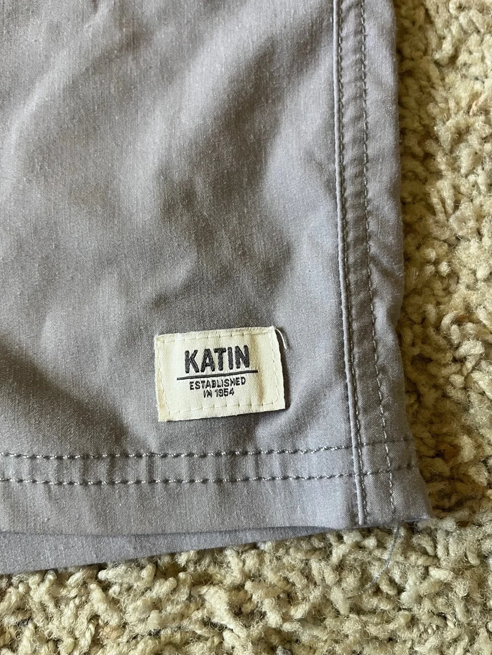Katin Men’s Gray and White Striped Board Shorts Size 36